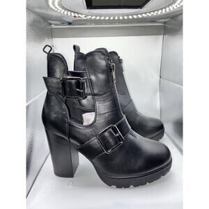 Y2K Chunky Platform Block Heel Black Women's 8 Alt Goth Grunge Edgy Trendy Shoes